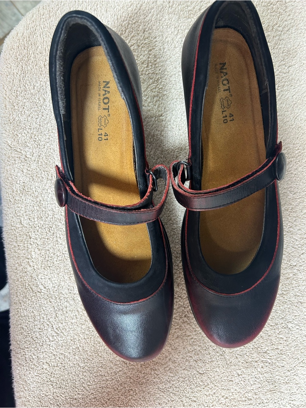 NAOT Day  Mary Jane “rub off” leather Mary Jane pumps. Size 41 (9.5-10)